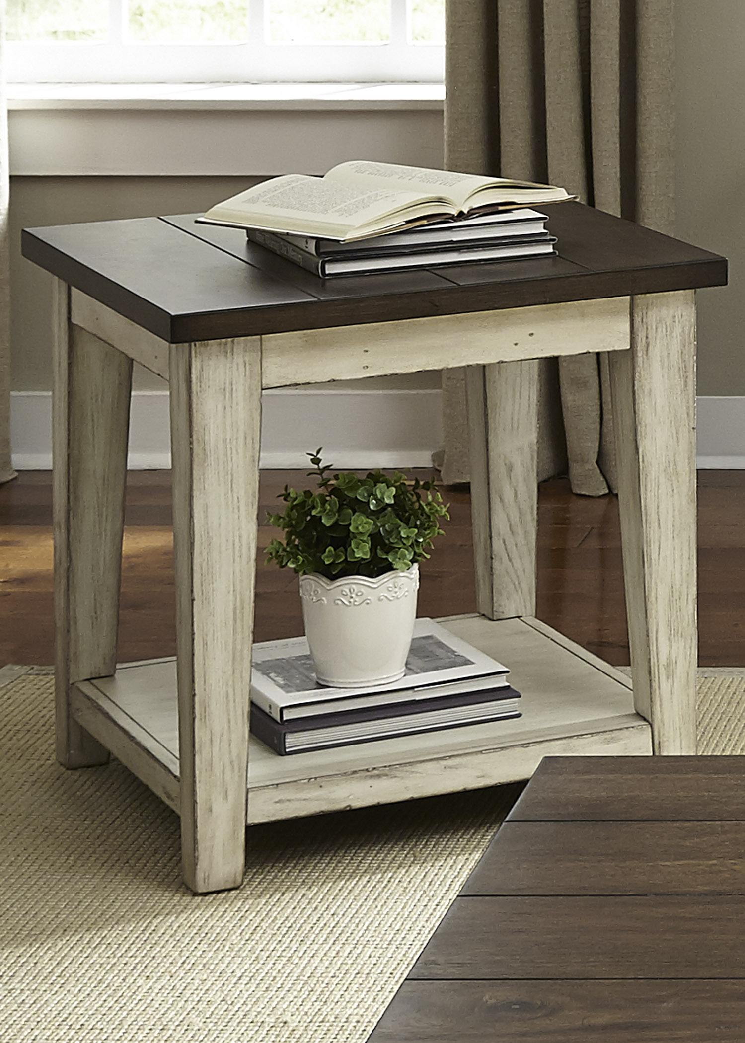 Light oak end tables with cheap storage